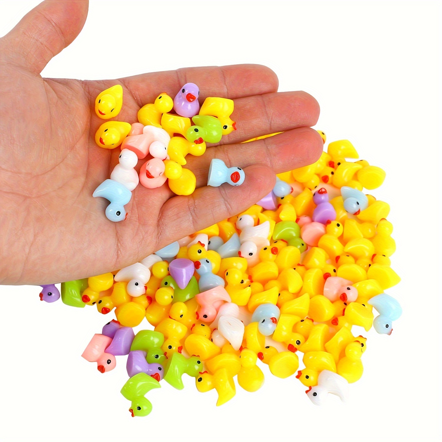 Nutcracker Figurine - 50/100pcs Multicolor Mini Resin Ducks,Miniature Duck