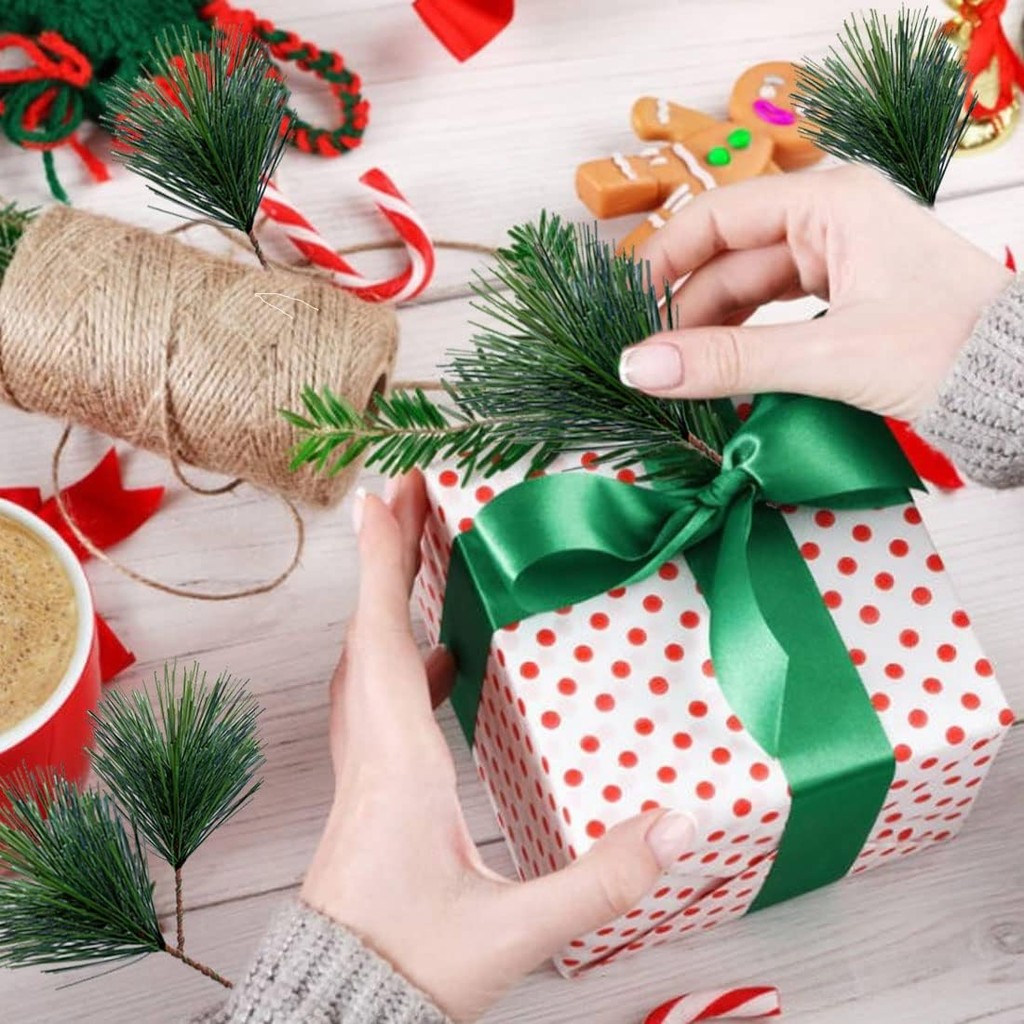 10-100pcs Artificial Green Pin - Christmas Wreath Fake review and price