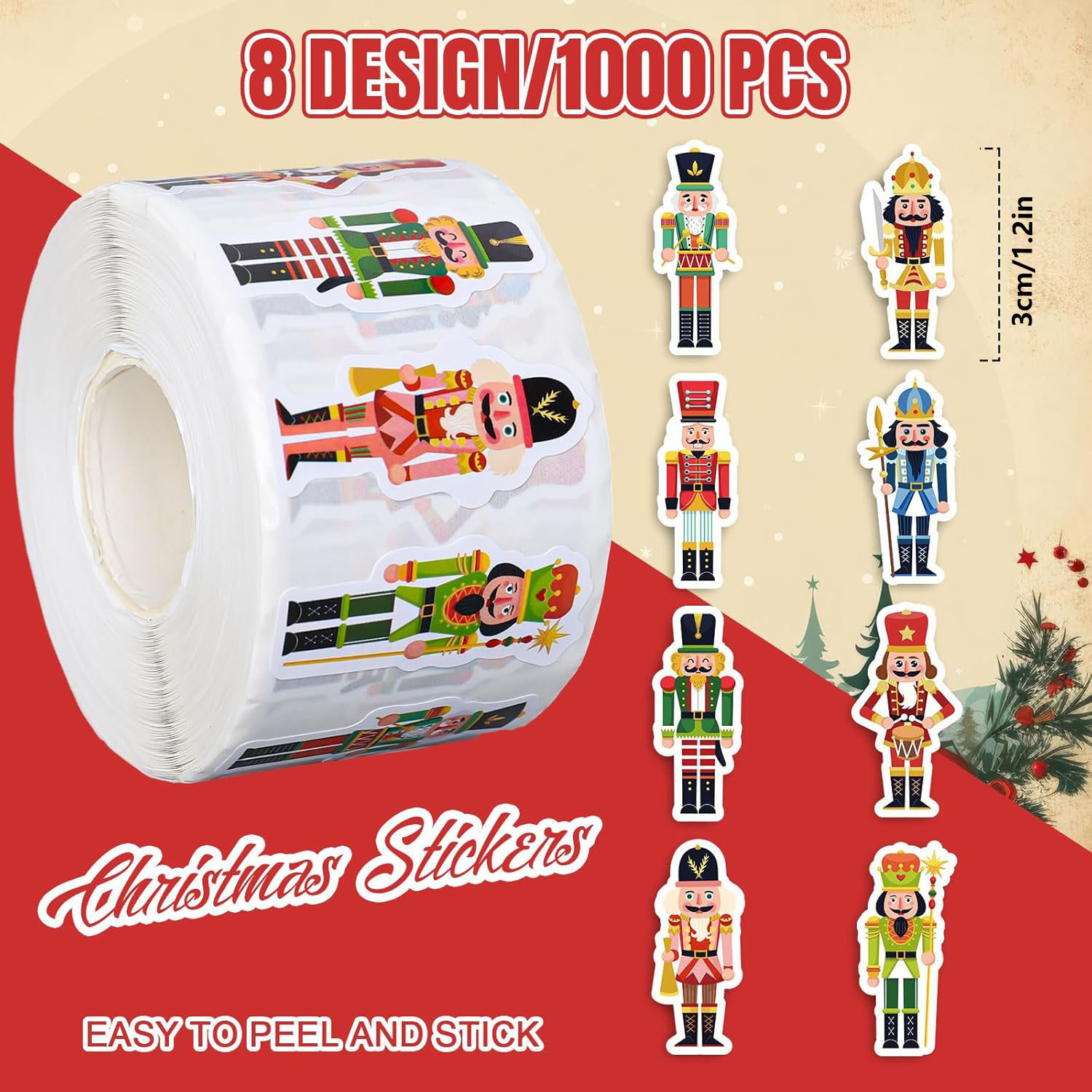 1000pcs(1 Roll) Christmas Nutc - Nutcracker Figurine review and price