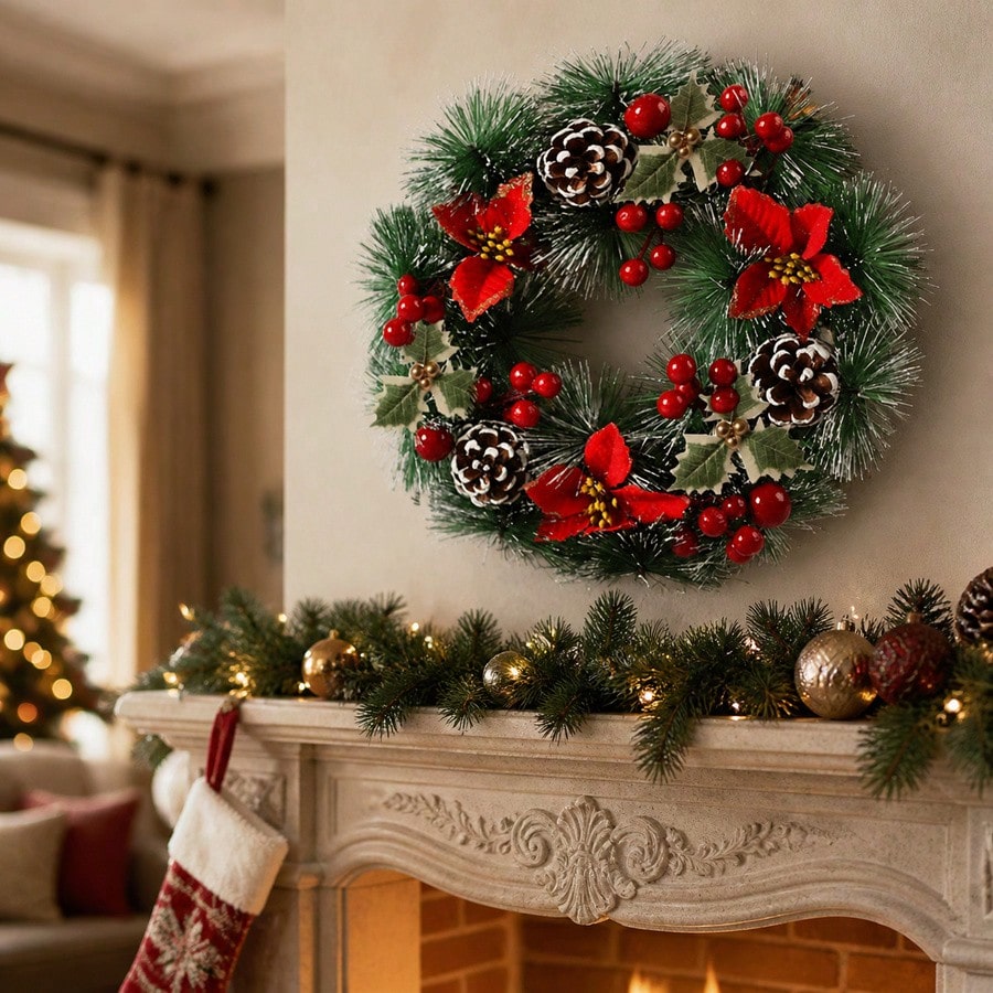 1Pc Christmas Wreath for Front - Christmas Wreath Fake review and price