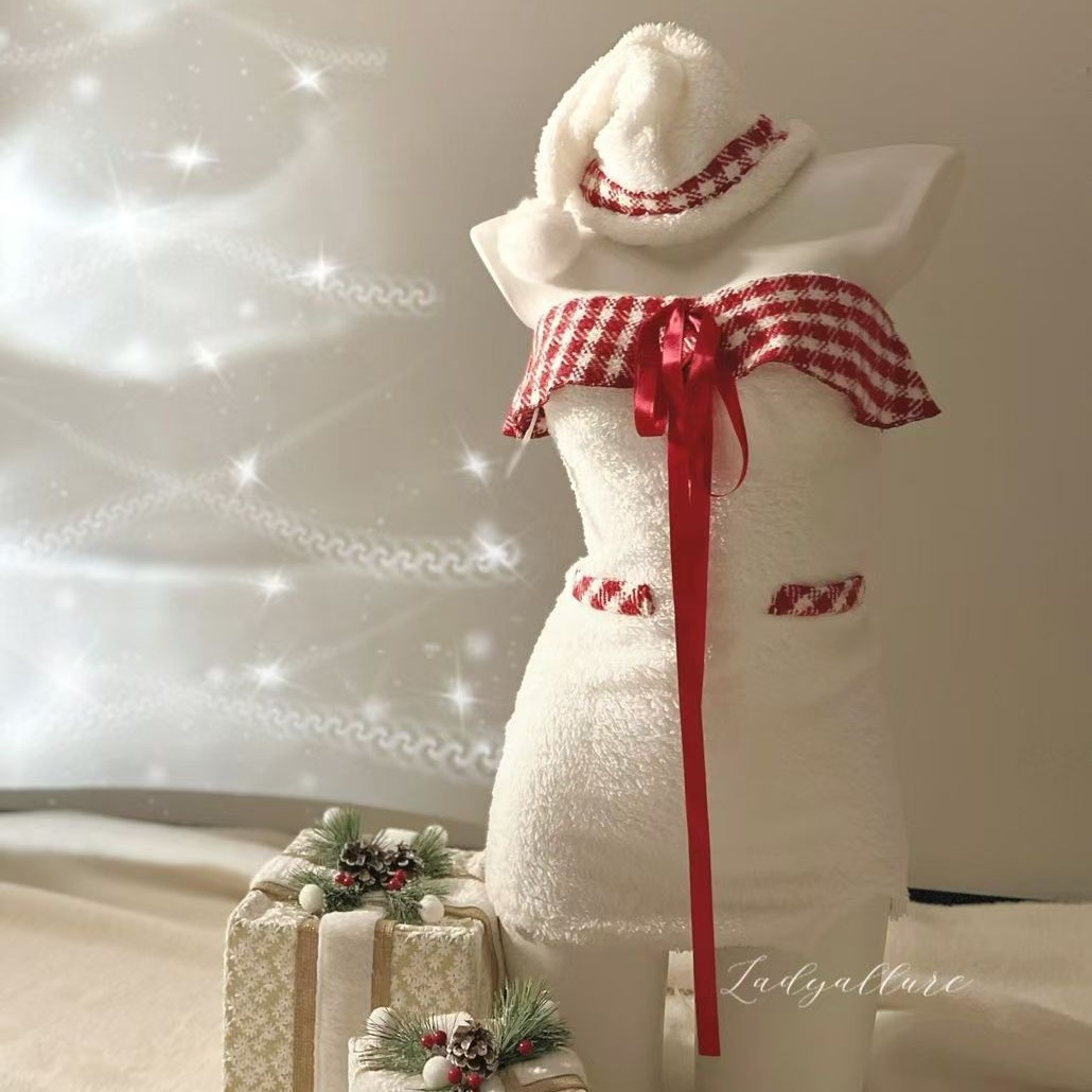 Christmas Plush White Halter D - Santa Hat Plush review and price